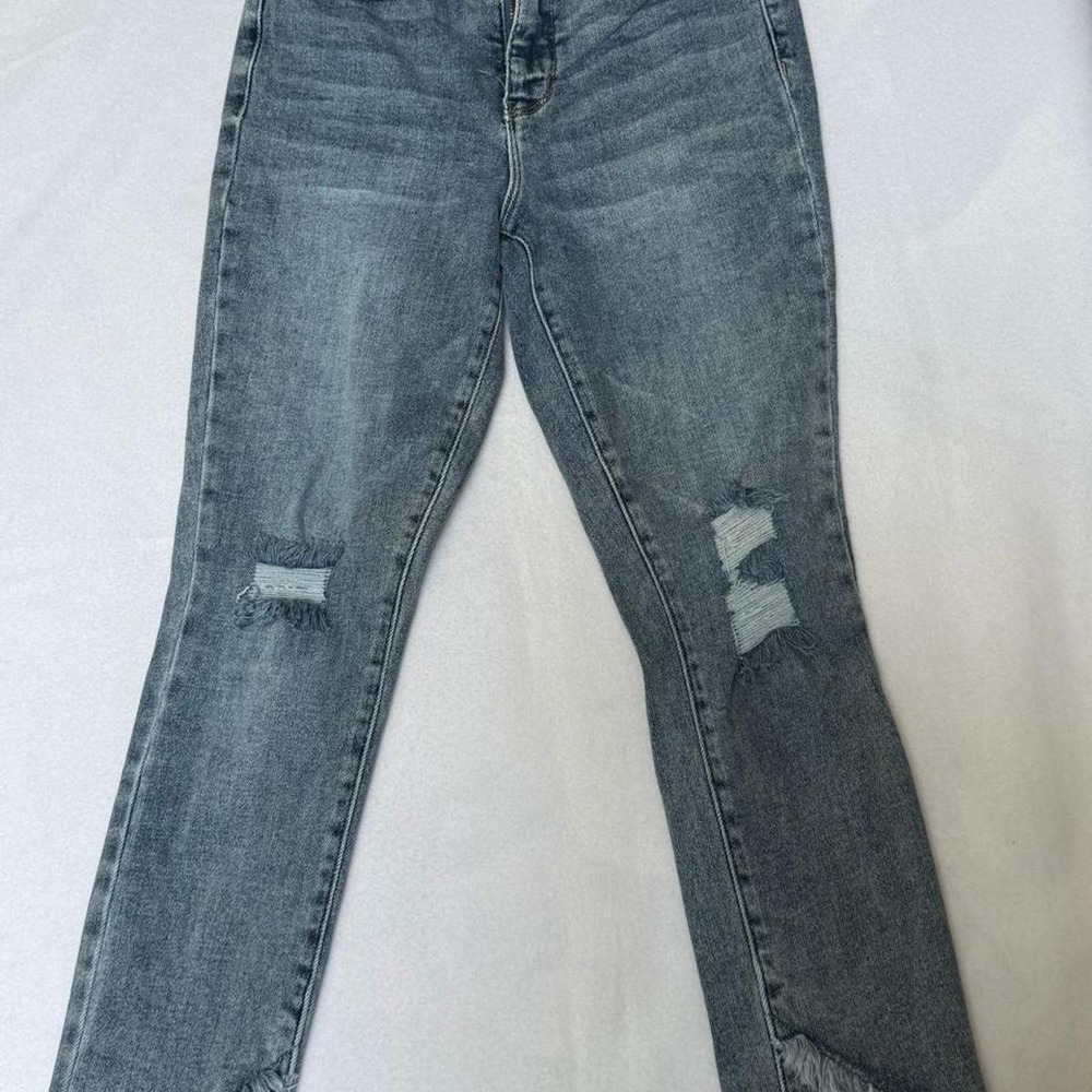 Royalty For Me Vintage Stretch‎ High Rise Ankle Jeans Distressed Raw Hem Size 8